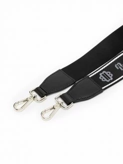 Maje embroidered leather-trim shoulder strap