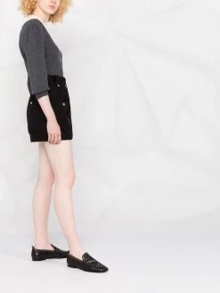 Maje poplin-collar jumper