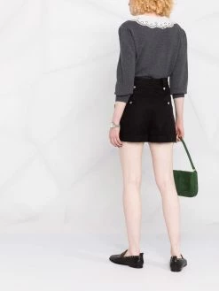 Maje poplin-collar jumper