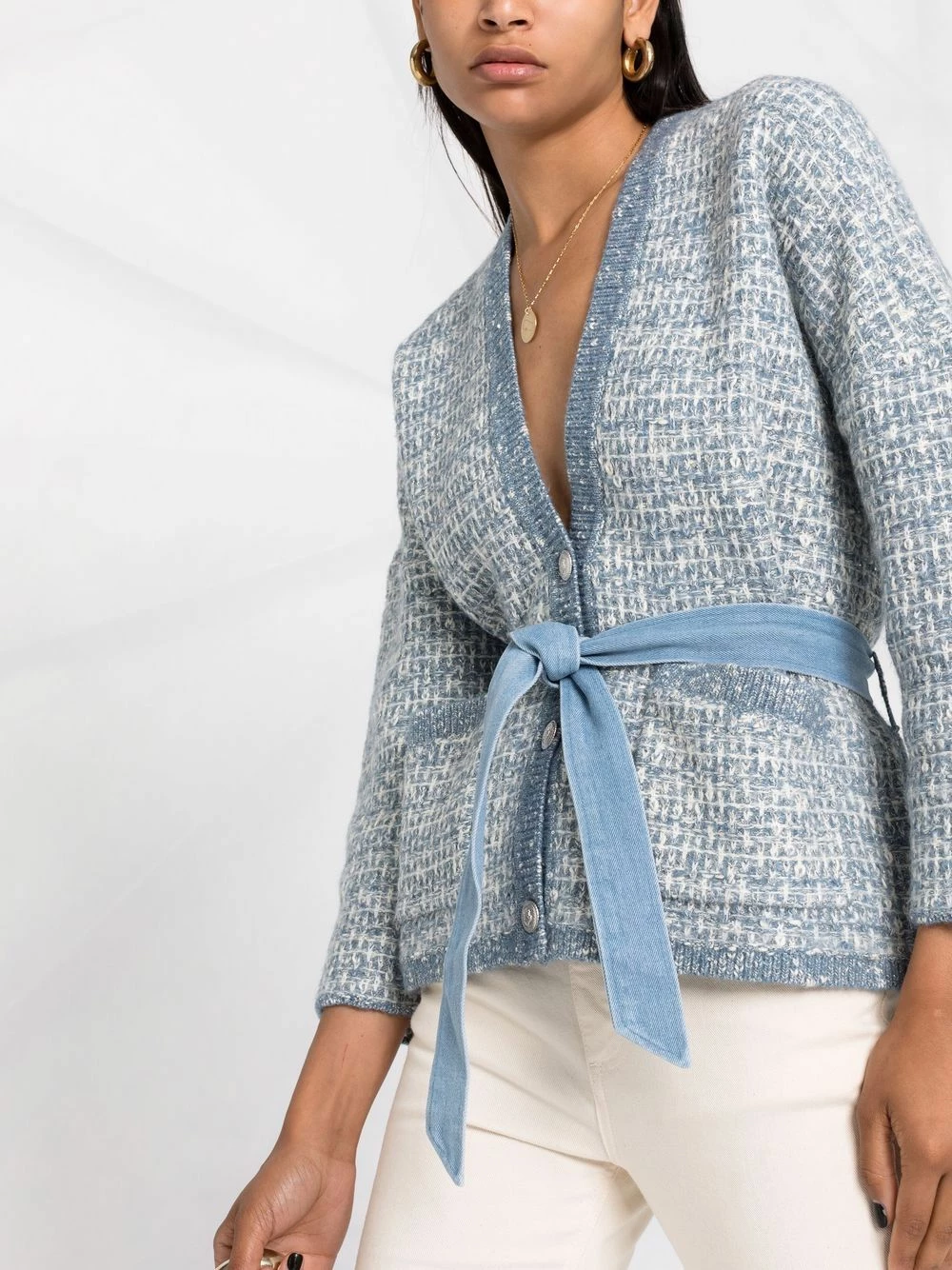 Maje Belted embroidered cardigan cardigans of women 7 Maje belted embroidered cardigan