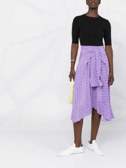 Maje panelled knot-front midi dress