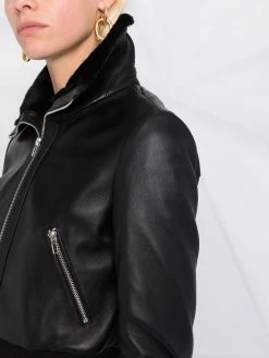 Maje cropped leather jacket