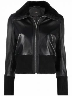 Maje cropped leather jacket