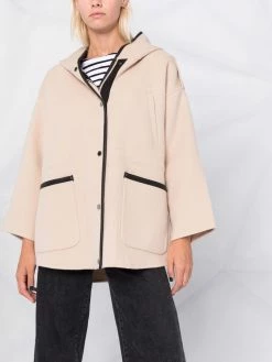 Maje hooded wool-blend coat