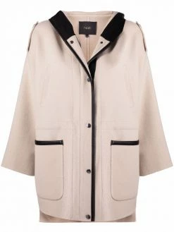Maje hooded wool-blend coat