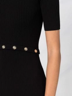 Maje button-detail knitted dress