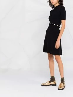 Maje button-detail knitted dress