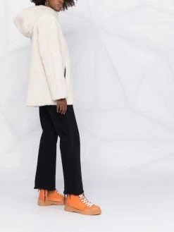 Maje buckle-front shearling coat