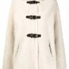 Maje buckle-front shearling coat