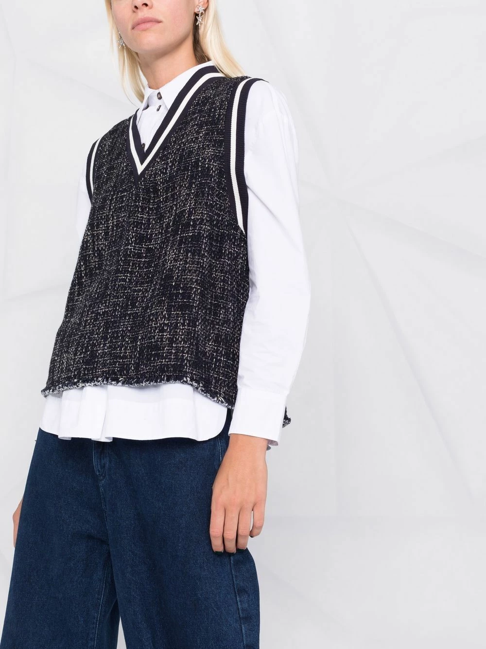 Maje Contrast trim knit vest knitted tops of women 7 Maje contrast-trim knit vest