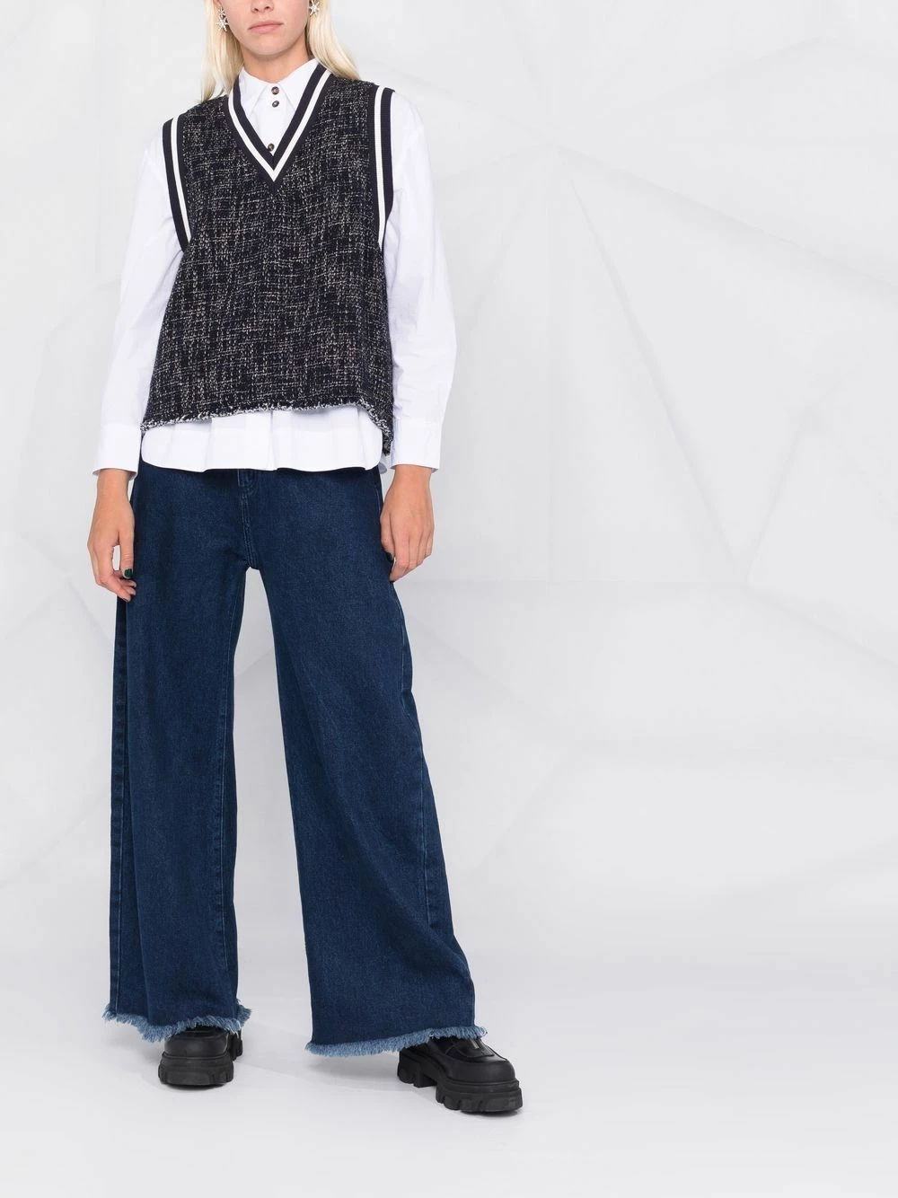 Maje Contrast trim knit vest knitted tops of women 4 Maje contrast-trim knit vest