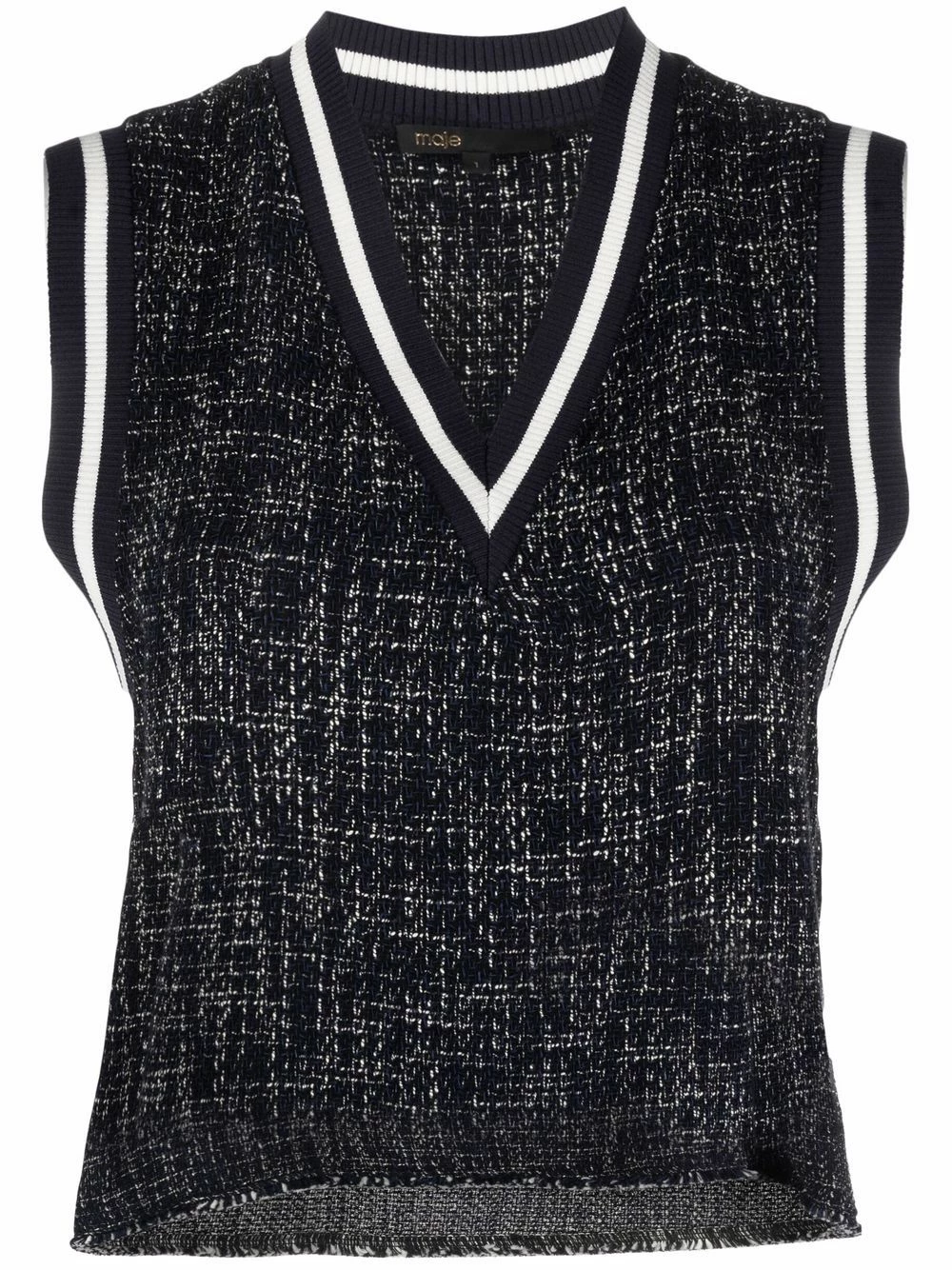 Maje Contrast trim knit vest knitted tops of women 3 Maje contrast-trim knit vest