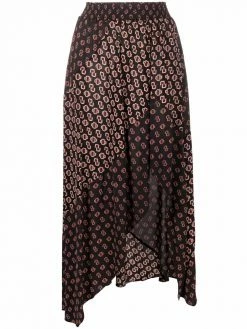 Maje patchwork asymmetric skirt
