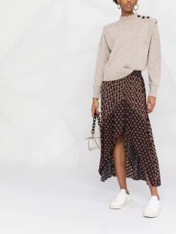 Maje patchwork asymmetric skirt