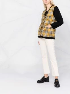 Maje check contrast-trim cardigan