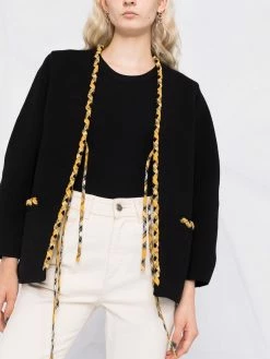 Maje check contrast-trim cardigan