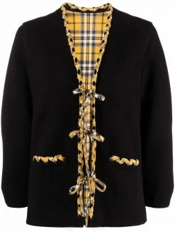 Maje Online 12 Maje check contrast-trim cardigan