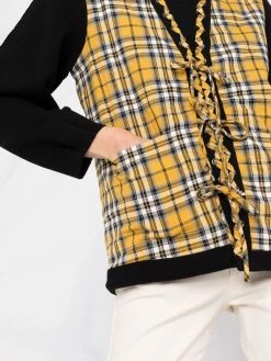 Maje check contrast-trim cardigan