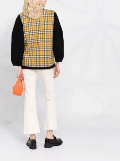 Maje check contrast-trim cardigan