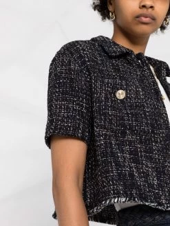 Maje tweed buttoned shirt