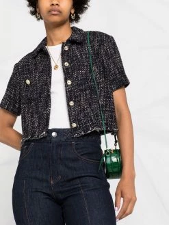 Maje tweed buttoned shirt