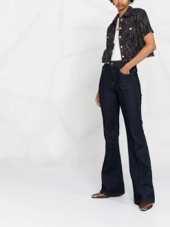 Maje tweed buttoned shirt