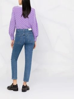 Maje lace-collar printed shirt