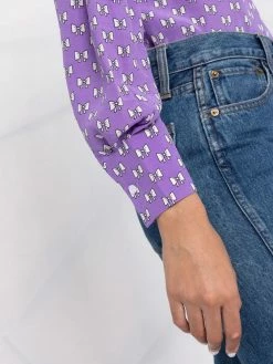 Maje lace-collar printed shirt