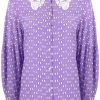 Maje Lace collar printed shirt shirts of women 2 Maje lace-collar printed shirt