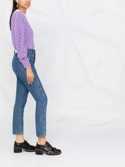 Maje lace-collar printed shirt