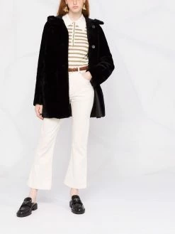 Maje reversible leather shearling jacket