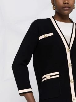 Maje contrasting-trim knitted cardigan