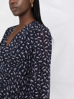 Maje horse-print skater dress