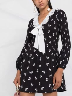 Maje all-over bow print dress