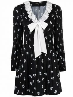 Maje all-over bow print dress