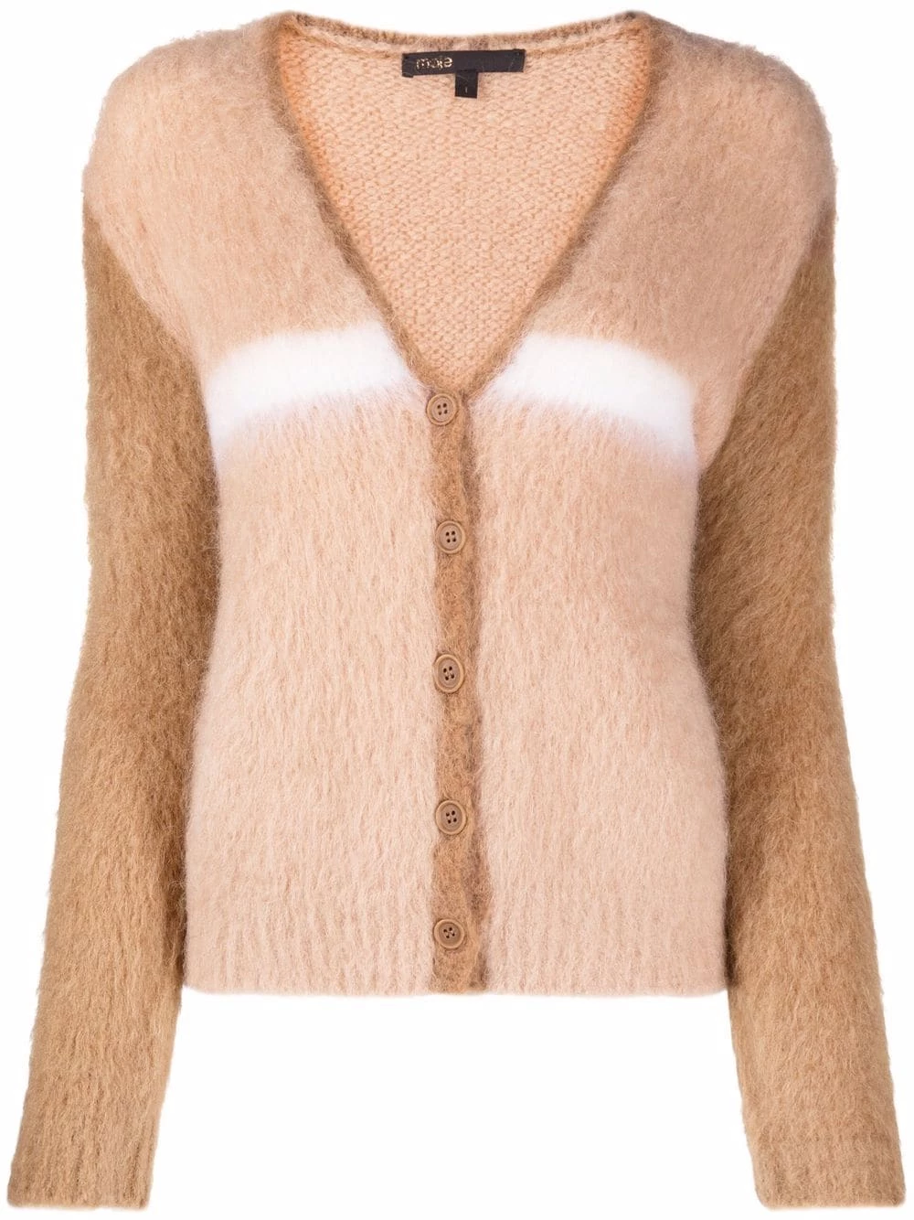 Maje Two tone knit cardigan cardigans of women 3 Maje two-tone knit cardigan