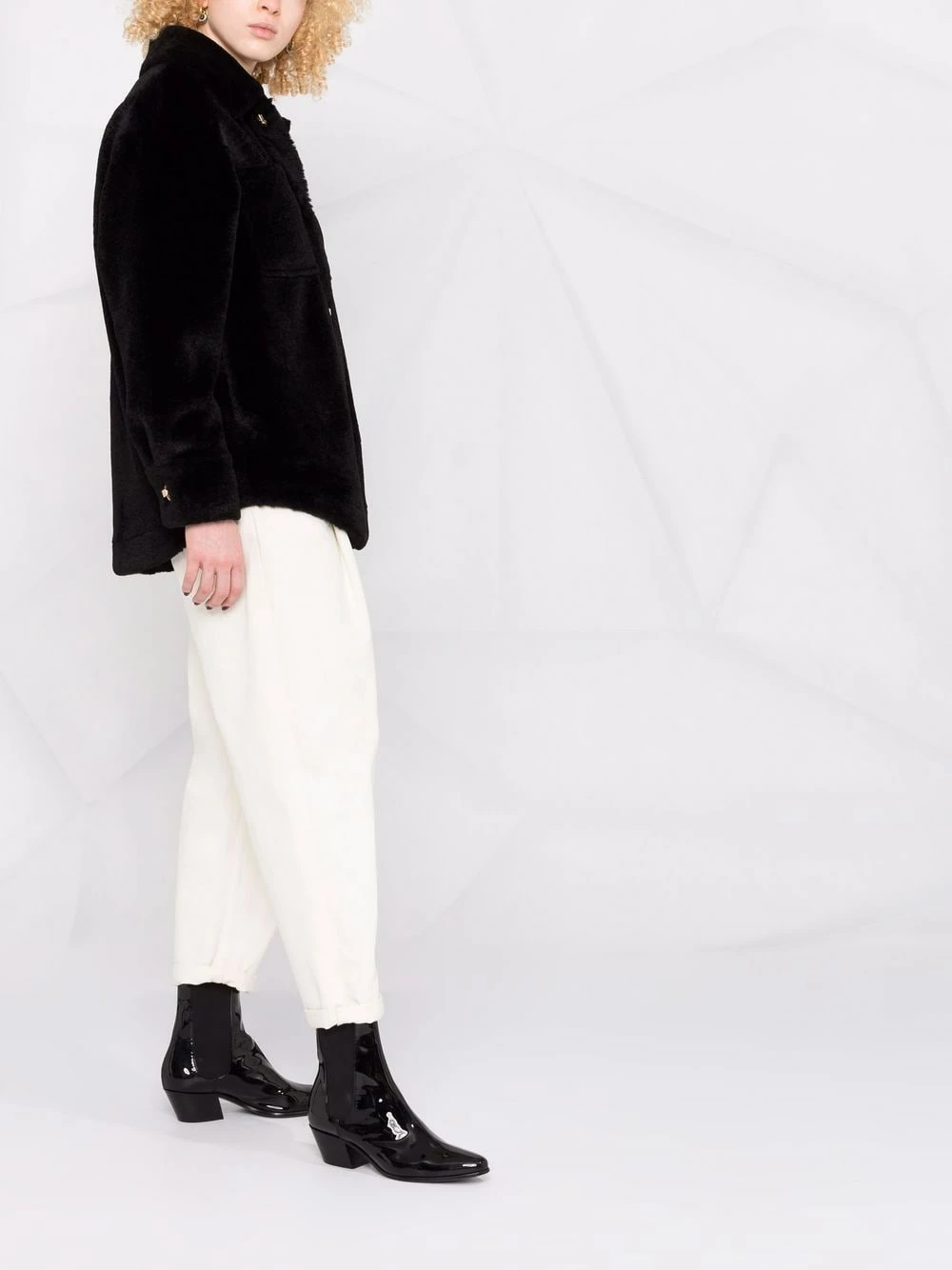 Maje Gold button faux fur jacket faux fur & shearling jackets of women 8 Maje gold-button faux-fur jacket