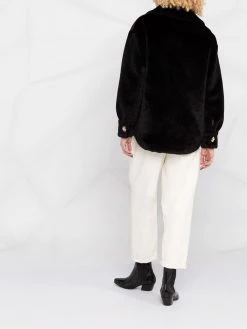 Maje Gold button faux fur jacket faux fur & shearling jackets of women 11 Maje gold-button faux-fur jacket