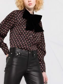 Maje pussy-bow collar shirt