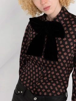 Maje pussy-bow collar shirt