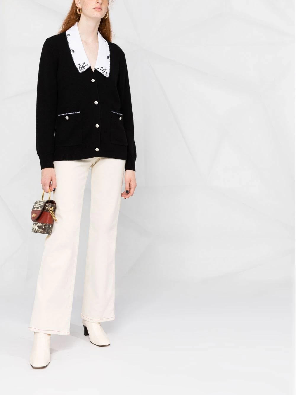 Maje Wool blend poplin collar cardigan cardigans of women 4 Maje wool-blend poplin collar cardigan