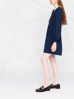 Maje embroidered long-sleeve shift dress