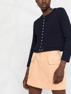 Maje quilted collarless jacket