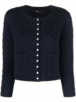 Maje quilted collarless jacket