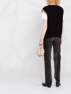 Maje embellished logo-patch vest