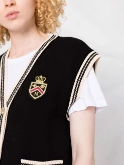 Maje embellished logo-patch vest