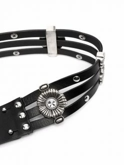 Maje flower detail leather belt