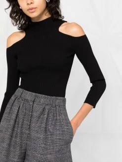 Maje cold-shoulder fitted top
