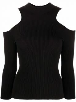 Maje cold-shoulder fitted top