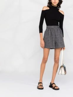 Maje cold-shoulder fitted top